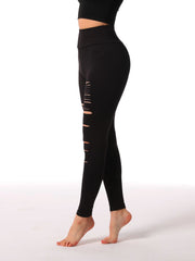 Women's Skinny Ripped Yoga Pants for Sports and Fitness