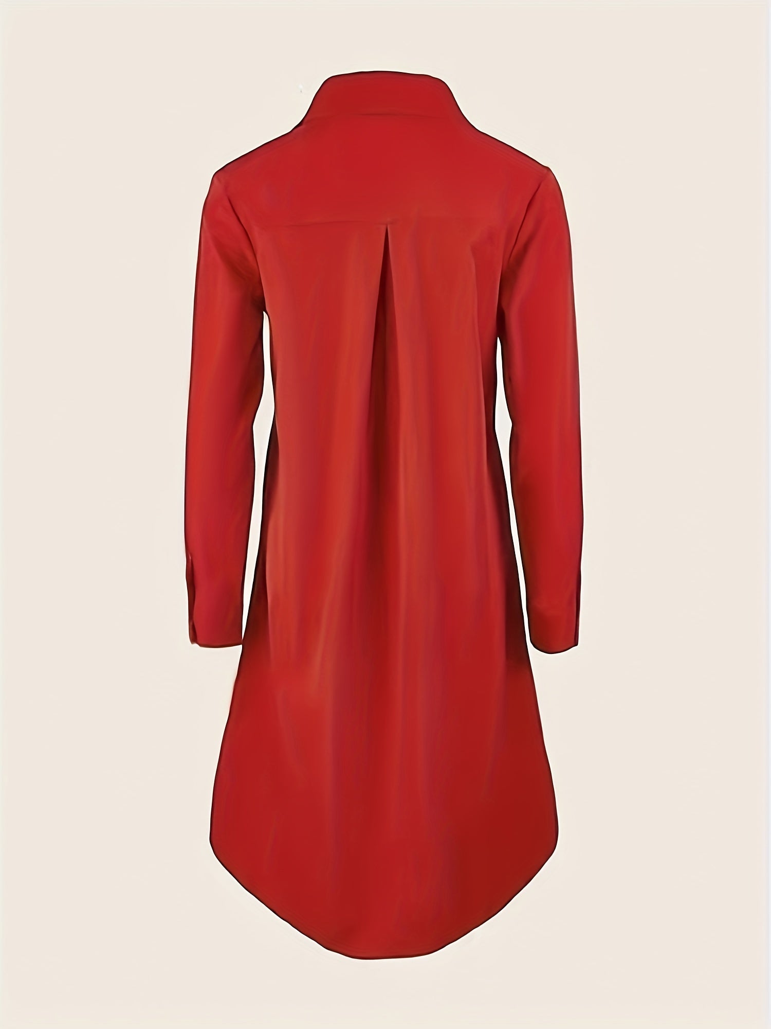  Button Up Long Sleeve Shirt Dress with Pockets
