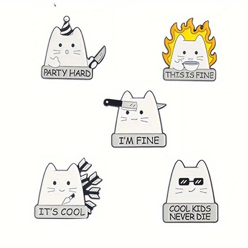 Funny Cat Enamel Lapel Pin Brooch for Men