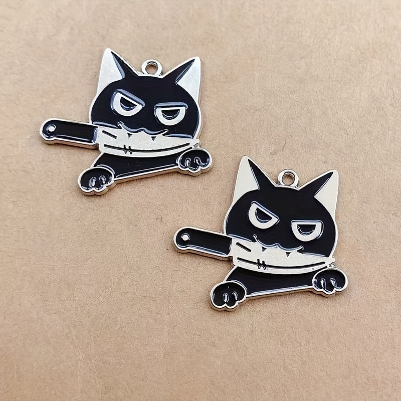10pcs Halloween Cat & Charm DIY Jewelry Making Supplies