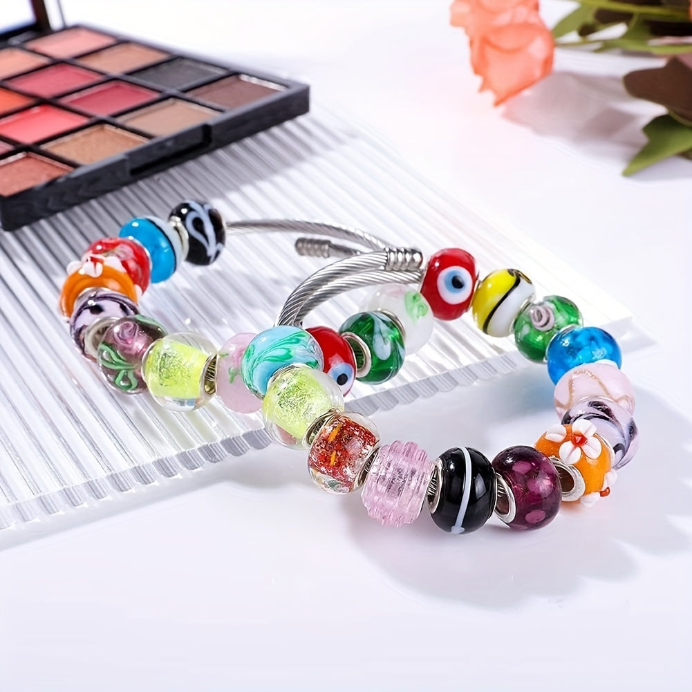 30-50-100pcs 15x11mm Large Hole Glass Bead Loose Bead DIY Jewelry Accessories