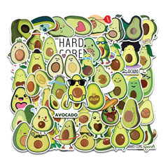 50pcs Cartoon Avocado Waterproof Stickers for Phone Notebook Decoration
