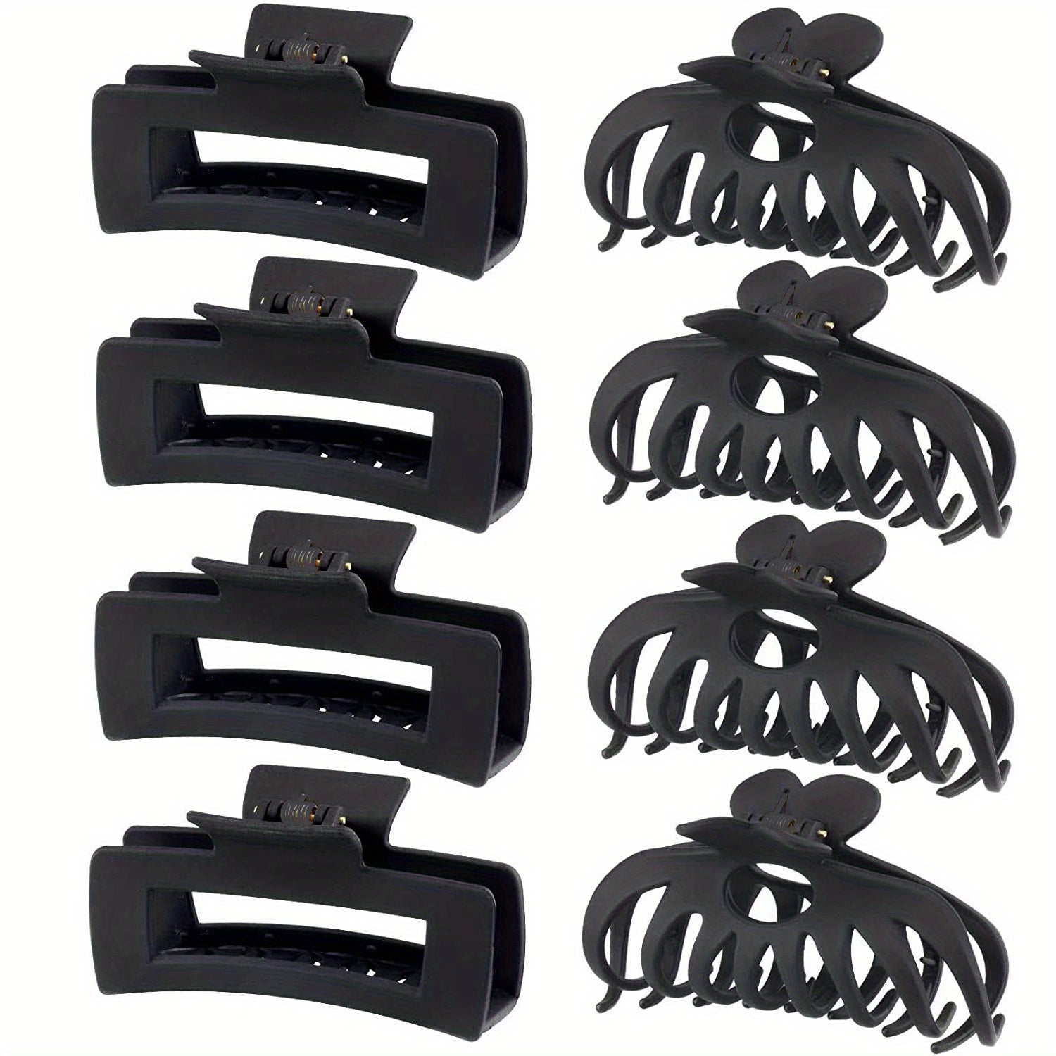 8 Large Hair Claw Clips Matte Texture Style Shark Claw