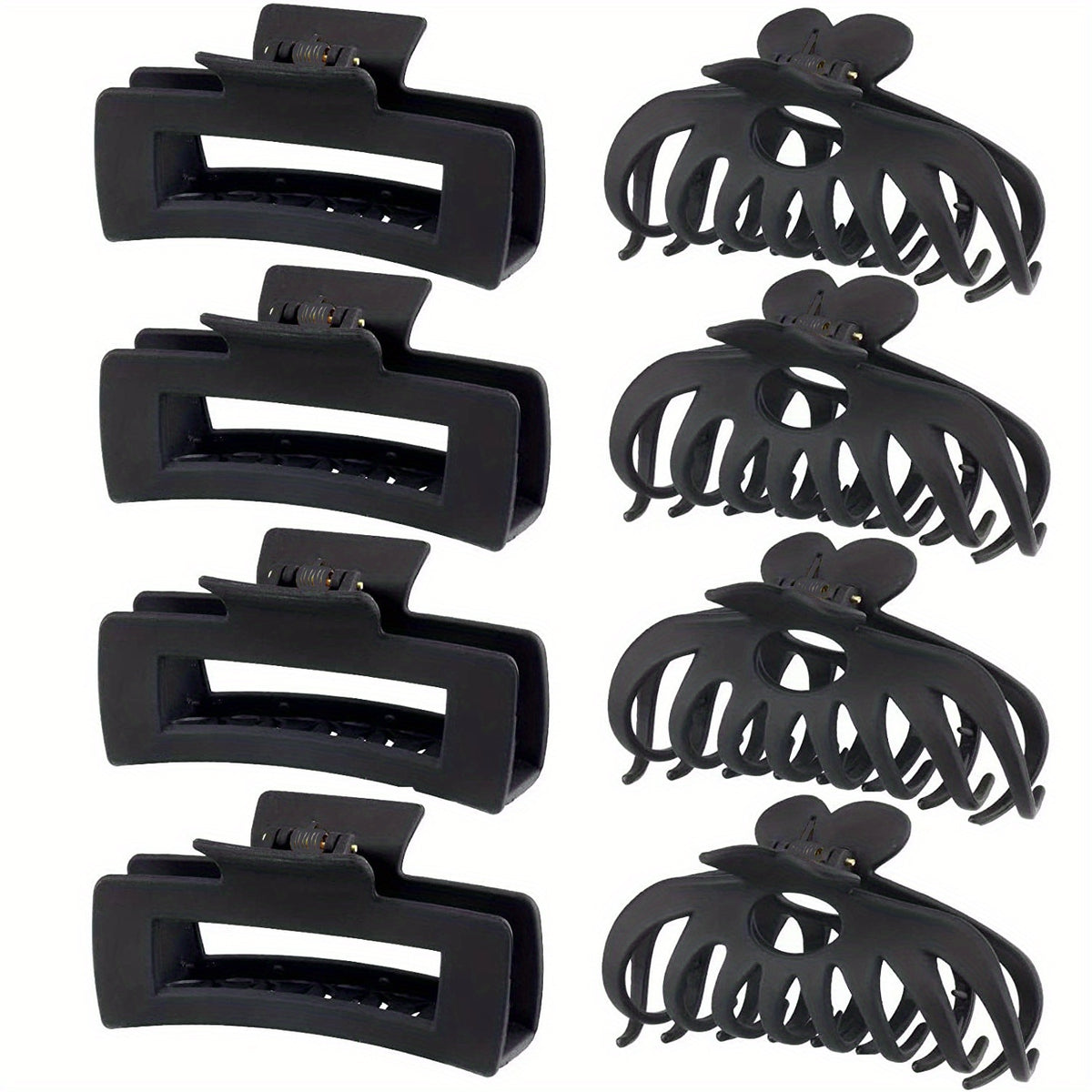 8 Large Hair Claw Clips Matte Texture Style Shark Claw