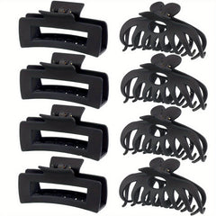 8 Large Hair Claw Clips Matte Texture Style Shark Claw