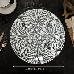 Golden Eye Of Heaven Pattern Placemats - Set of 6 - Round Hollow Design