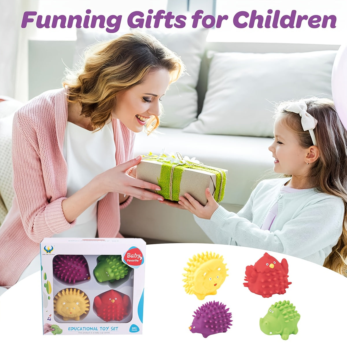 Spray Water Toy for Baby and Kids Massage Soft Balls Set Develop Tactile Senses