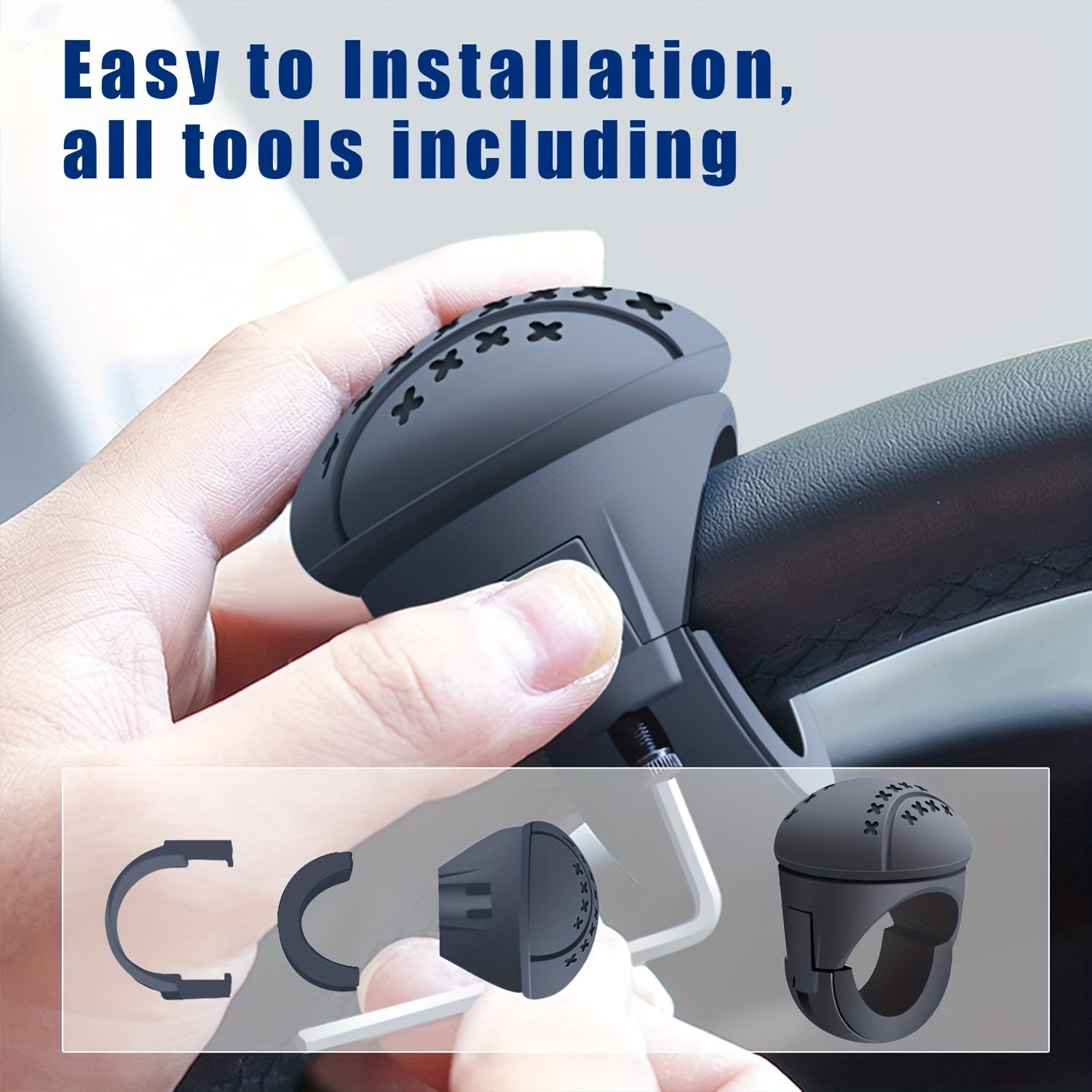 Truck Steering Wheel Spinner Knob ABS & Silicone Non Slip Easy Installation