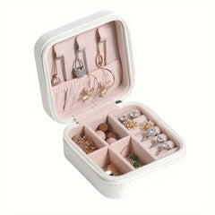 Mini Jewelry Box Organizer Square Display Box Earring Ring Necklace Case