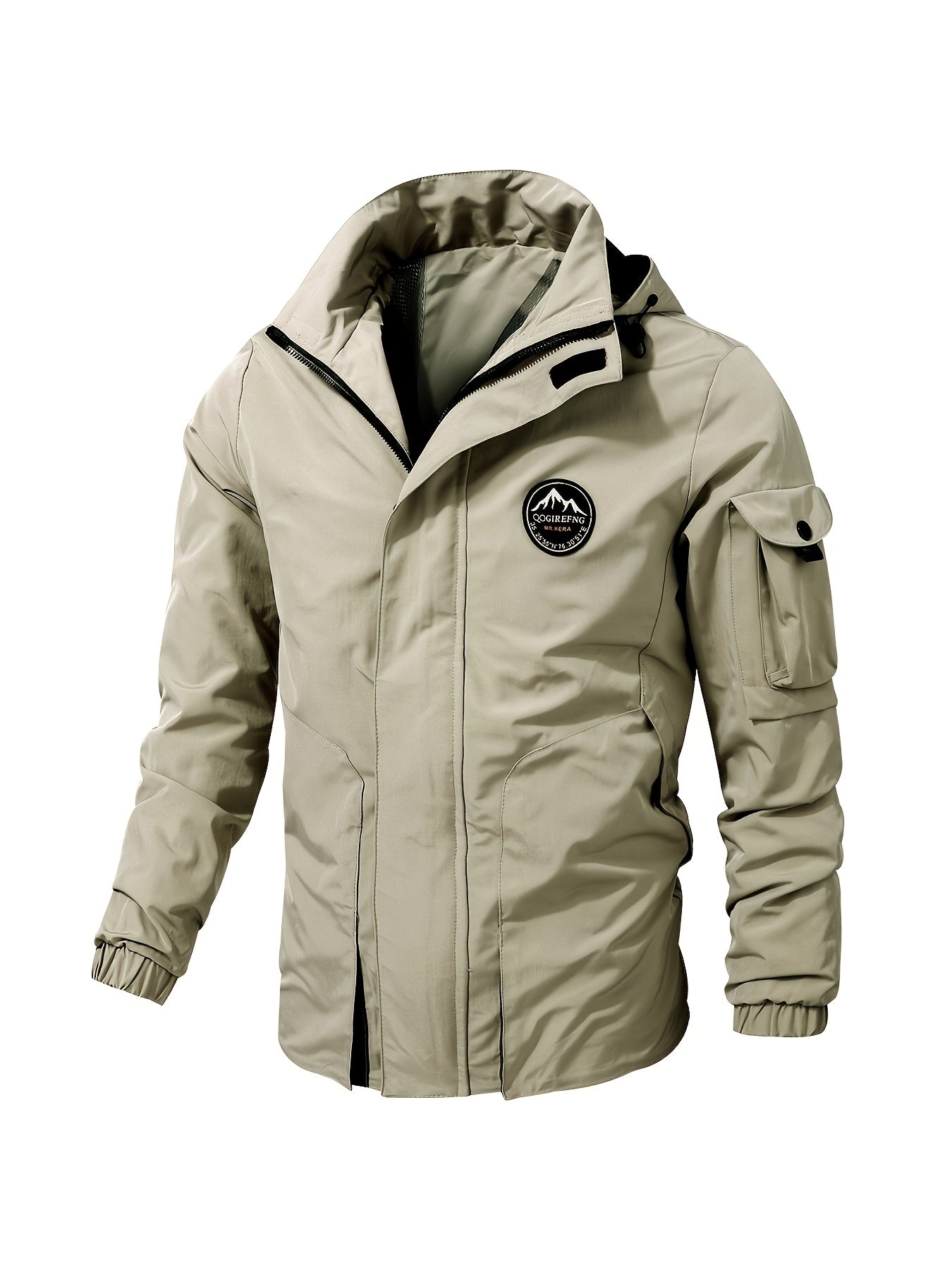 Men's Casual Windbreaker Hooded Jacket With Pockets