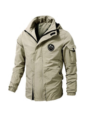 Men's Casual Windbreaker Hooded Jacket With Pockets