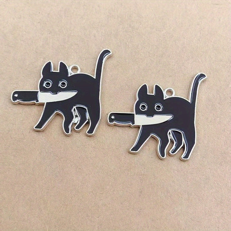 10pcs Halloween Cat & Charm DIY Jewelry Making Supplies