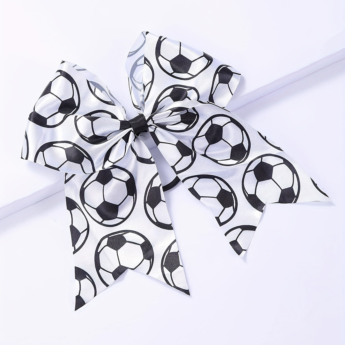 Soccer Print Bow Hair Tie Ponytail Hair Tie Hair Accessories
