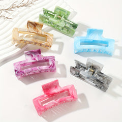 Colorful Rectangle Hair Claw Clips Non Slip Strong Hold Jaw Hair Clamps