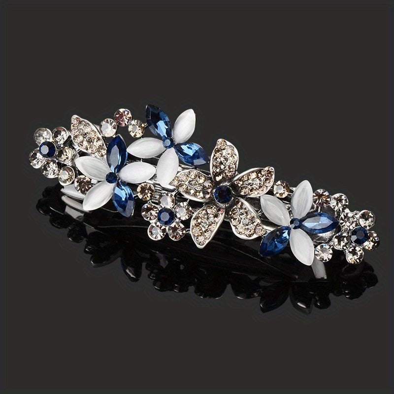 Rhinestone Flower Hair Clip French Barrette Hair Accessories