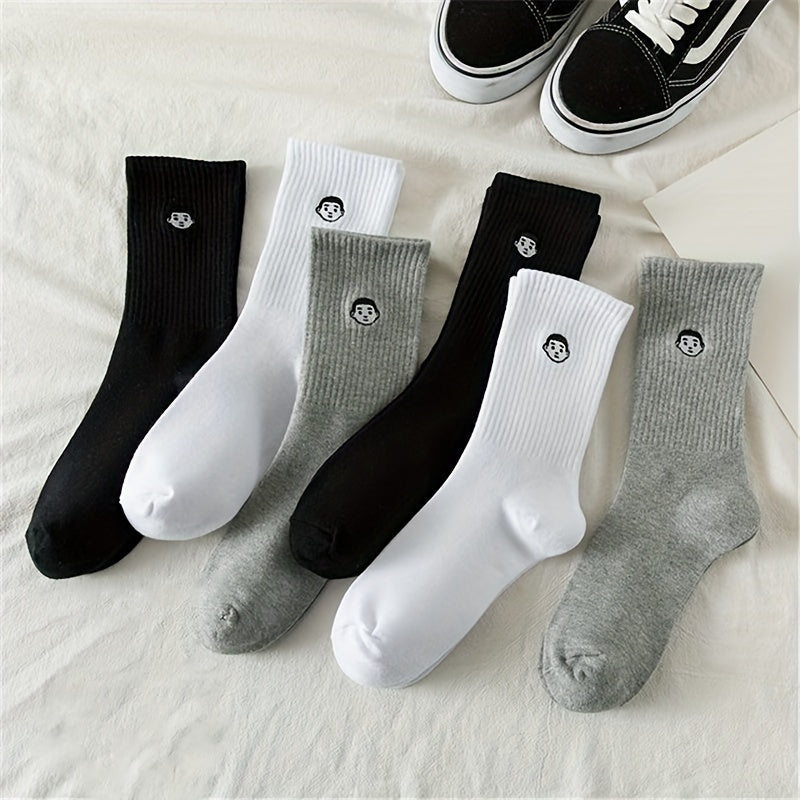Cute Cartoon Embroidery & Comfy College Style Women's Socks