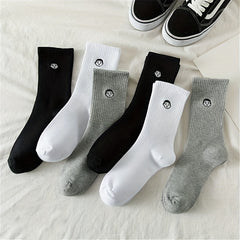 Cute Cartoon Embroidery & Comfy College Style Women's Socks