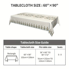 Floral Polyester Tablecloth for Parties and Dinner Decor