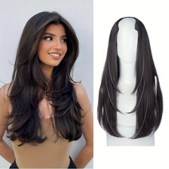 55-88 cm V-Shaped Long Straight Hair Extensions for Women Girls