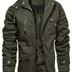 Men's Winter Cargo Jackets Thicken Outwear Fleece Lined Military Warm Coat