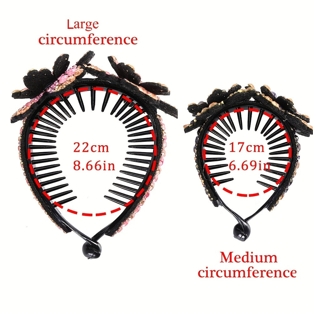 Flower Rhinestone Hair Claws for Women Hair Clip Barrettes Ponytail Holder