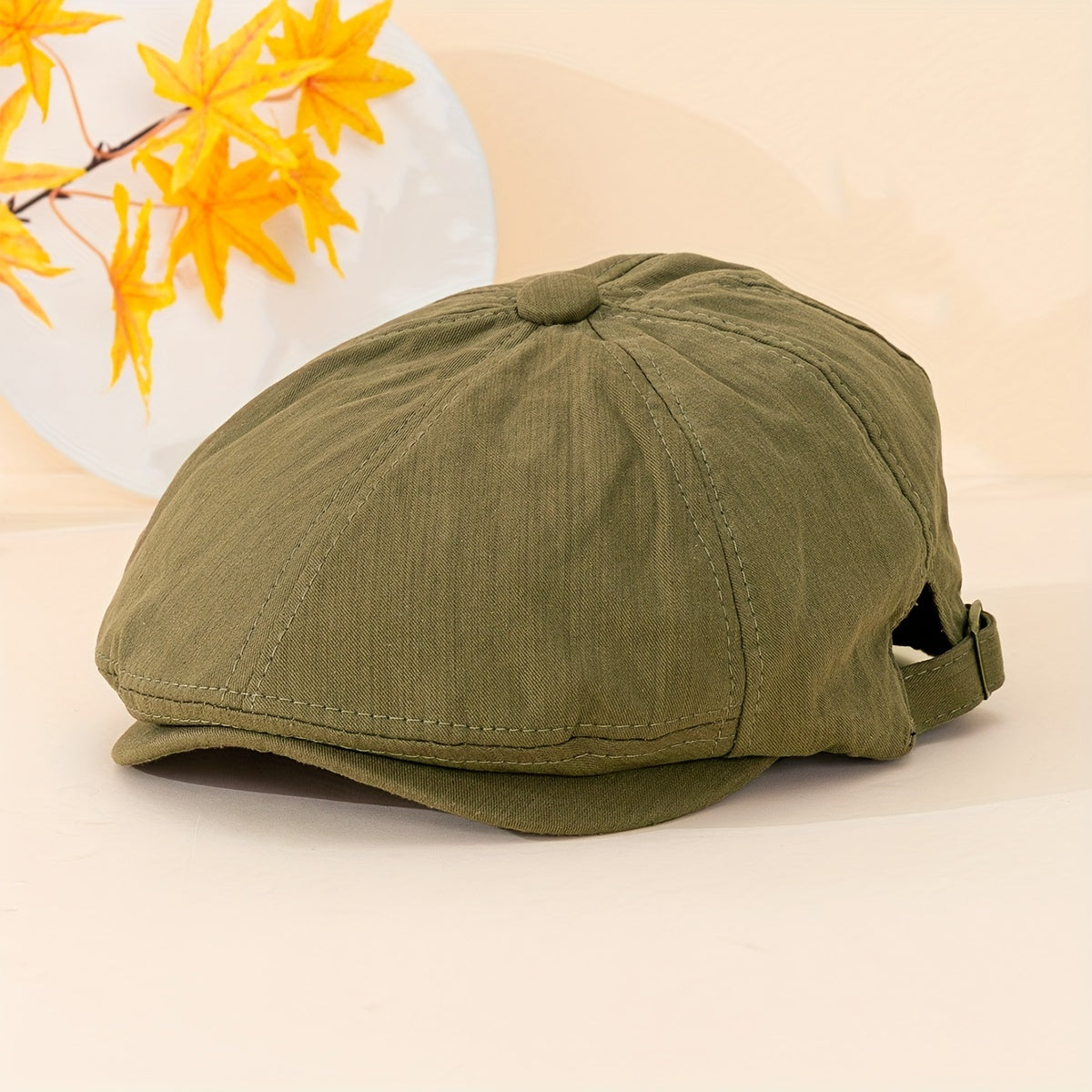 Unisex Adjustable Octagonal Hat, Retro Literary Style, One Size Fits All