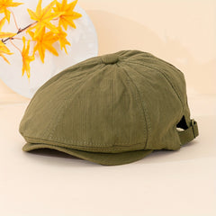Unisex Adjustable Octagonal Hat, Retro Literary Style, One Size Fits All
