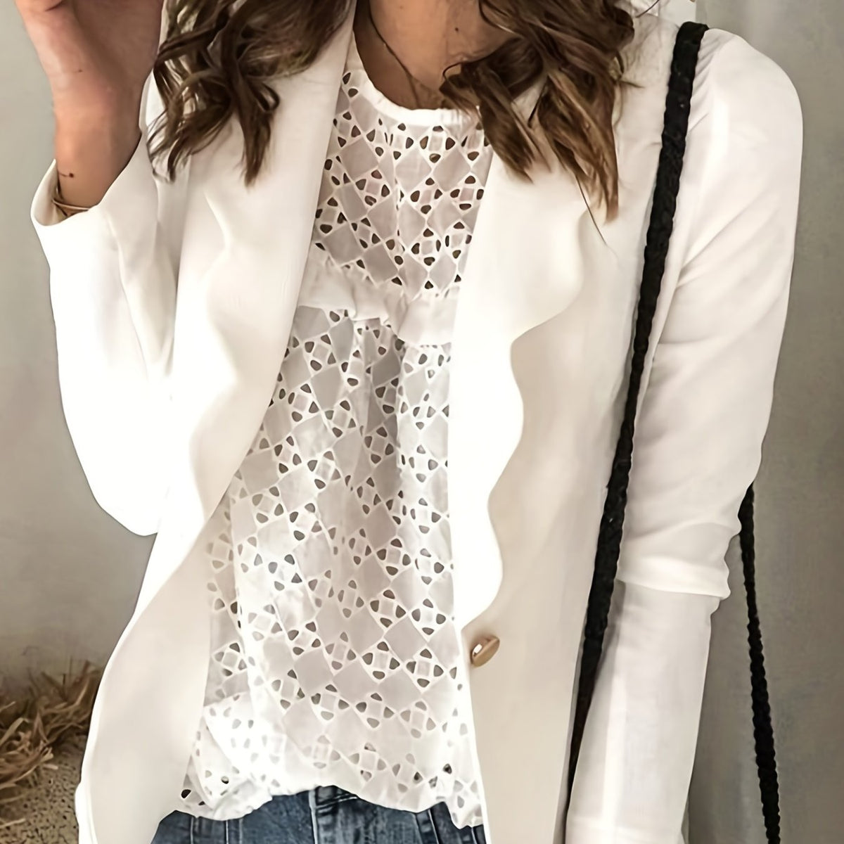  Women's Casual Blazer Solid Long Sleeve