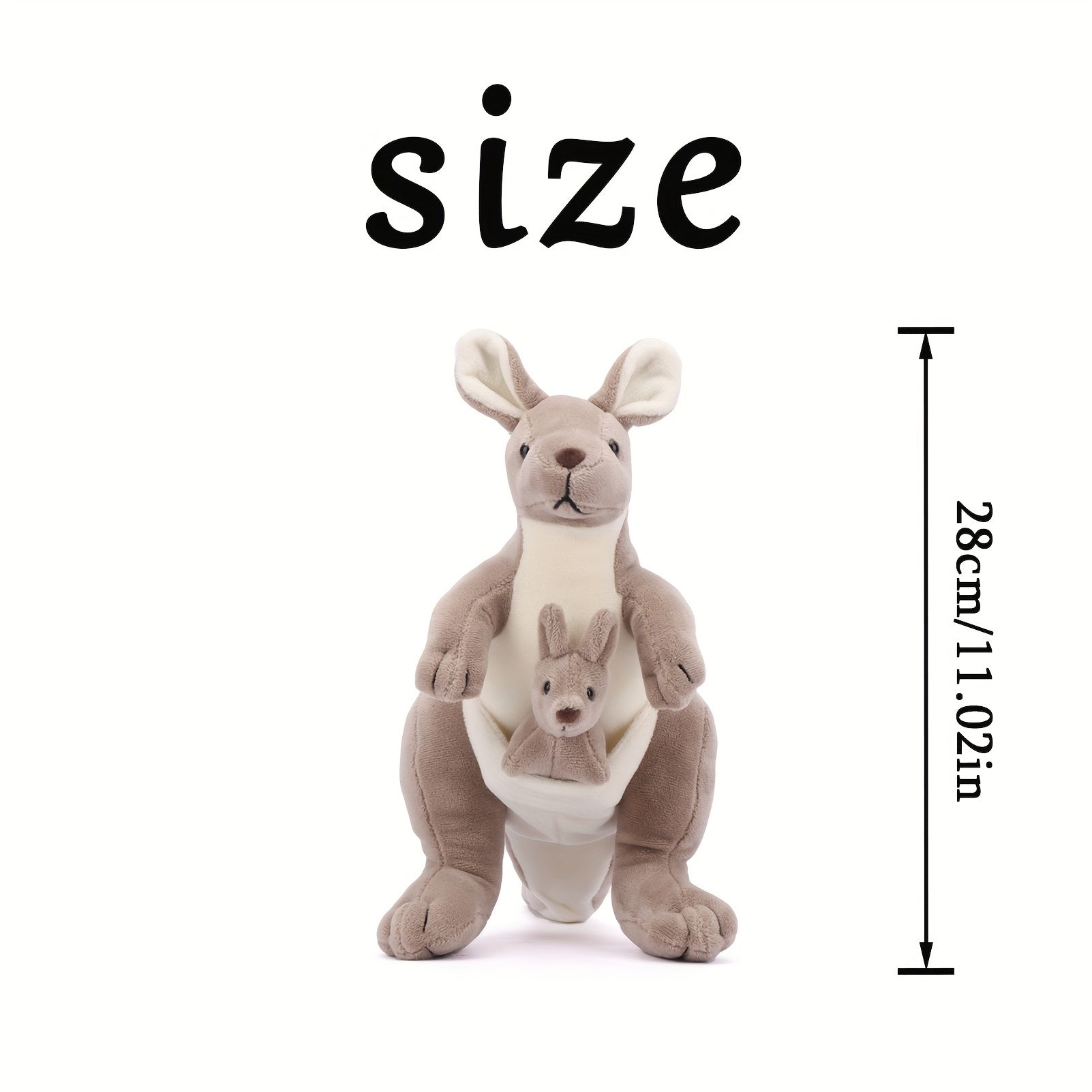 Khaki Kangaroo Plush Toy with Bunny