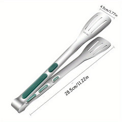 Silicone Stainless Steel Serving Tong for Cooking Buffet Barbecue