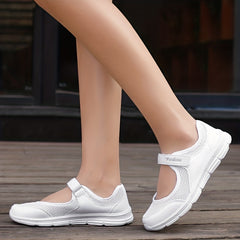 Women's Breathable Walking Shoes Hook & Loop Backless Flat Shoes
