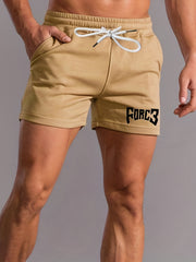 Letter Graphic Print Men's Casual Shorts Elastic Waist Drawstring Sports Shorts