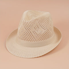 Short Brim Fedora Cap Breathable Jazz Hat Summer Sun Hat