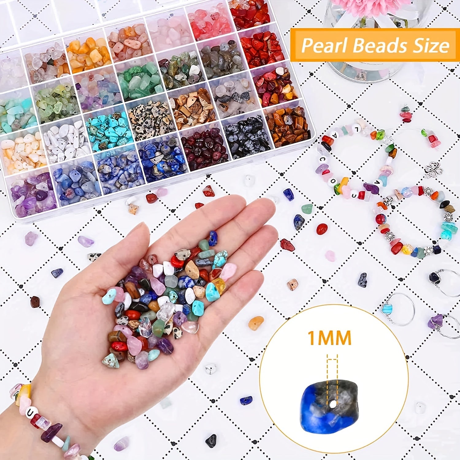 28 Colors Crystal Beads & Gemstone Beads Jewelry Making Kit