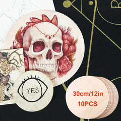 12 Packs Wood Circles for Crafts 30 48 cm Unfinished Wooden Cutouts for Crafts