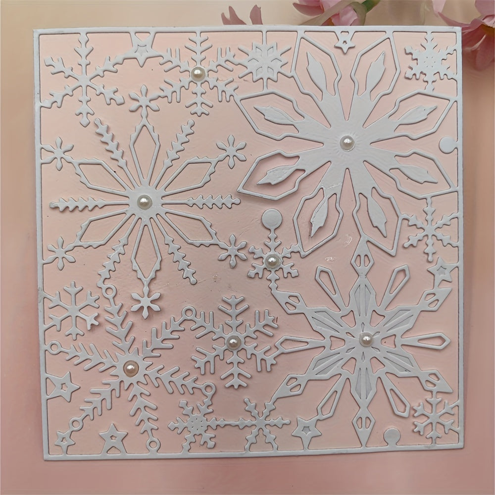 Christmas Snowflake Background Metal Cutting Dies for Greeting Card Decoration