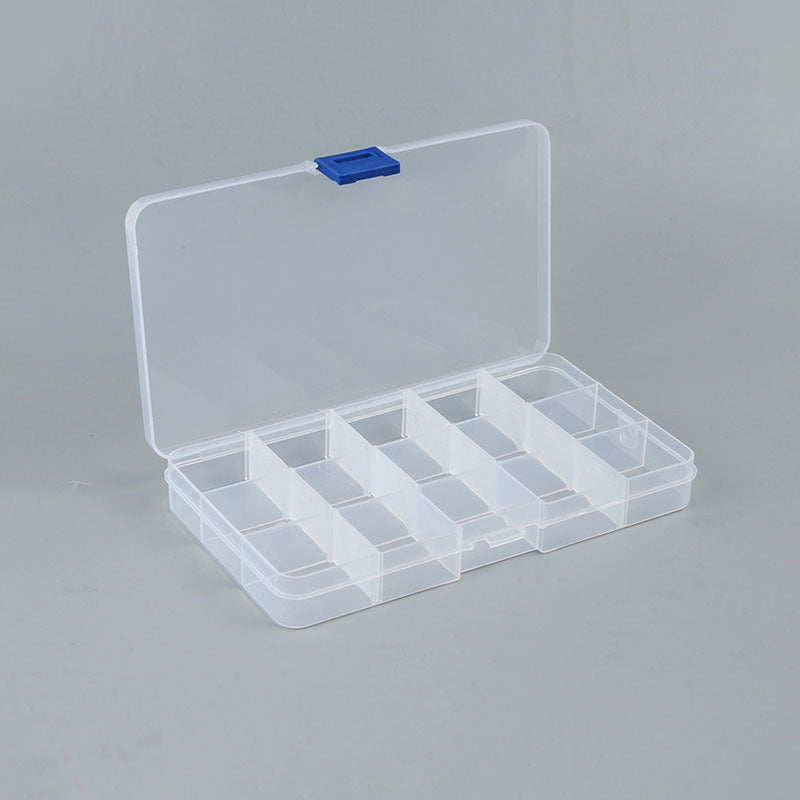 15 Grids Transparent Storage Box Detachable Sewing Plastic Fishing Tackle Box