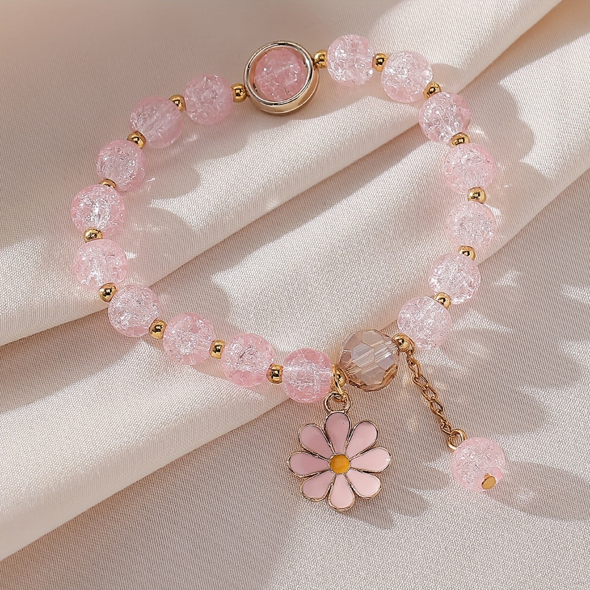 Summer Style Beaded Daisy Pendant Bracelet for Women