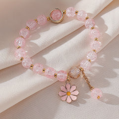 Summer Style Beaded Daisy Pendant Bracelet for Women