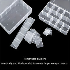 Clear Storage Box with Adjustable Dividers 15 Grids
