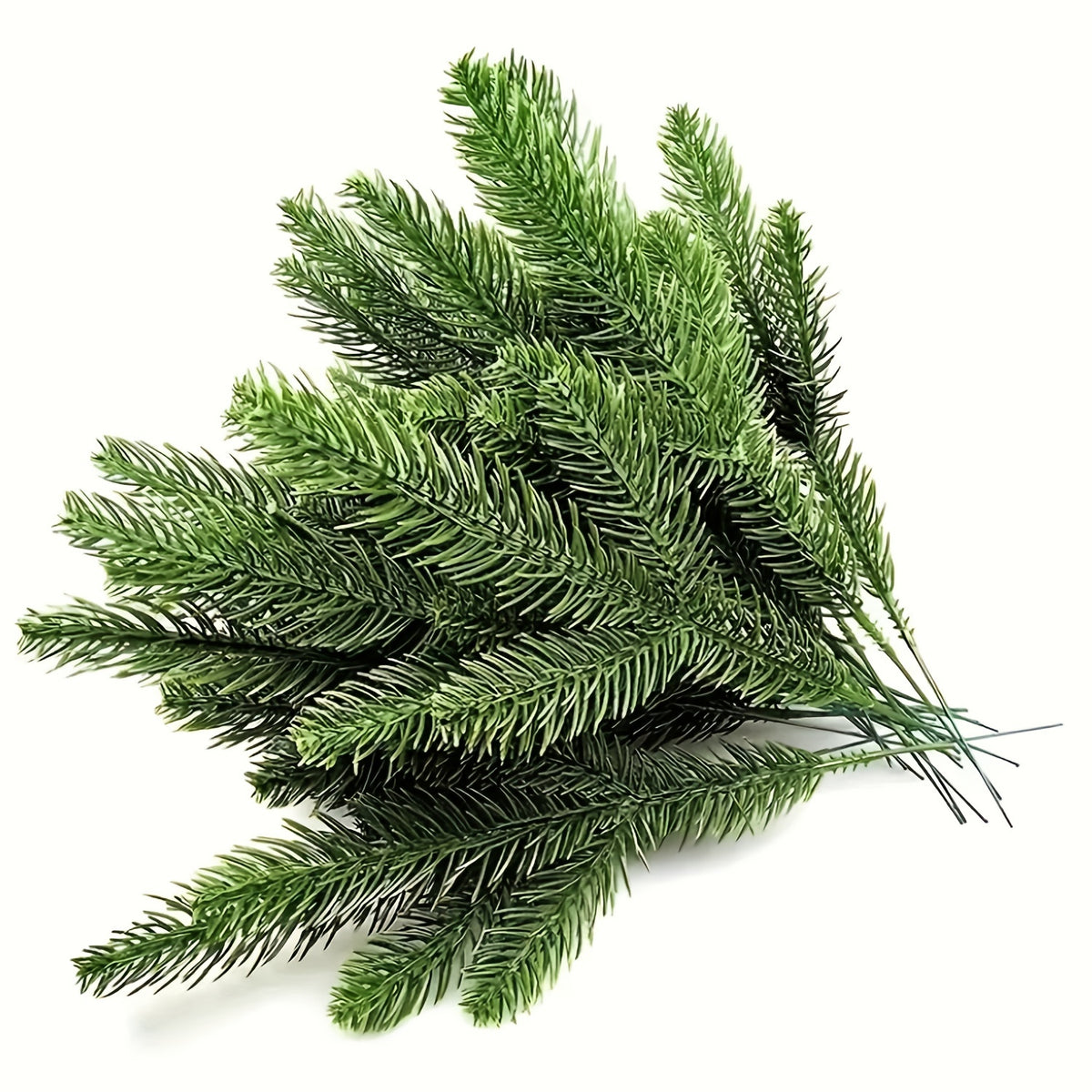 10pcs Christmas Artificial Pine Needles Branches DIY Wreath Crafts Tree Ornament