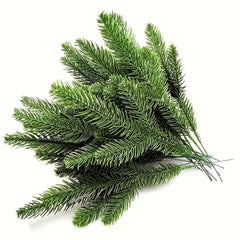 10pcs Christmas Artificial Pine Needles Branches DIY Wreath Crafts Tree Ornament