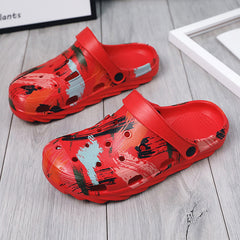 Women's Graffiti Beach Shoes Hollow Holes Clogs Lightweight
