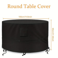 Round Garden Table Cover Waterproof Anti UV Outdoor Circular Table Cover