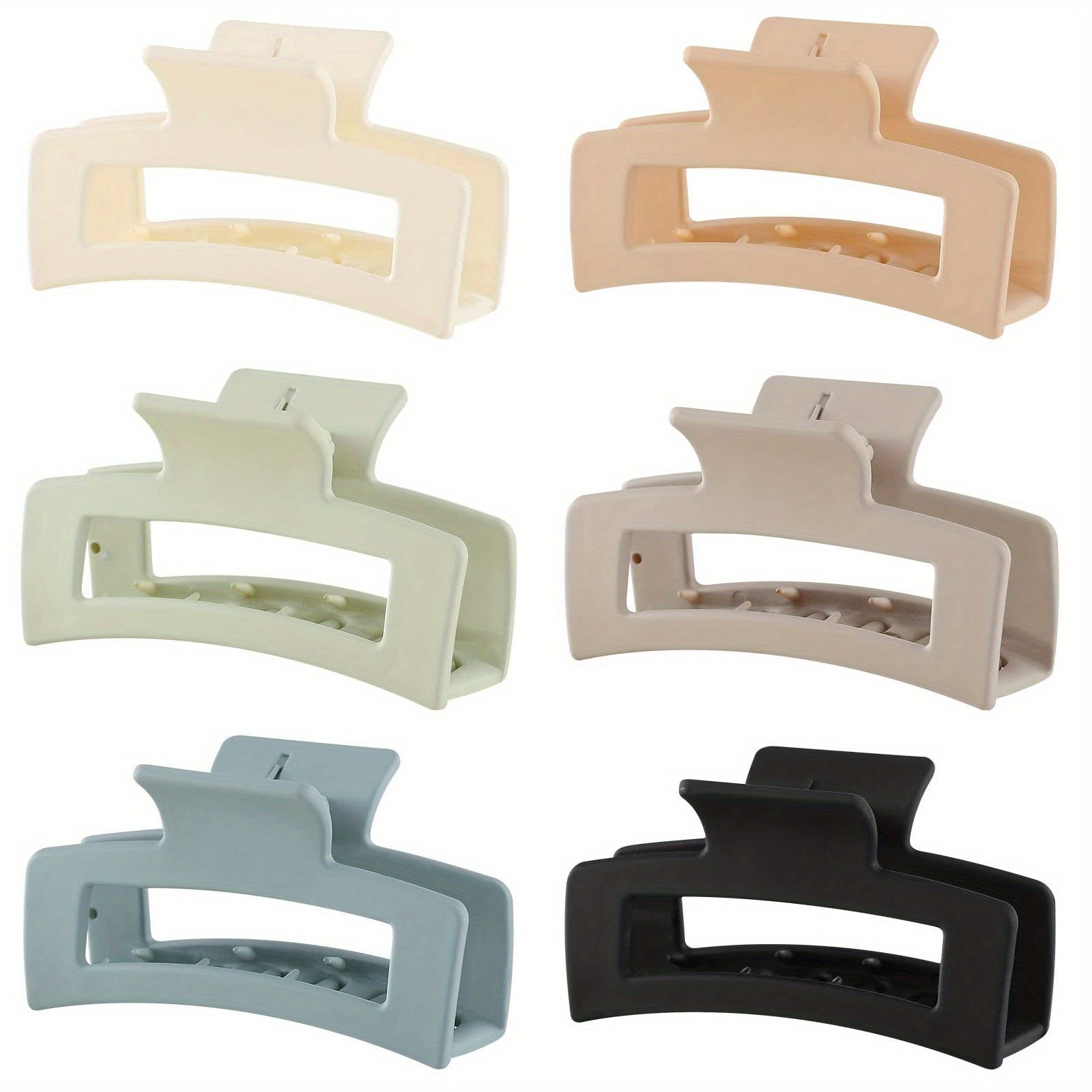 6pcs Matte Hollow Square Claw Clip for Styling Hair