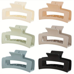 6pcs Matte Hollow Square Claw Clip for Styling Hair