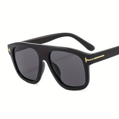 Men's Vintage T Letter Pilot Sunglasses with Carton Packaging