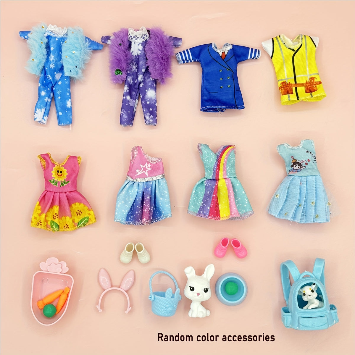 16pcs Doll Clothes and Pet Set with Accessories and Dog Backpack