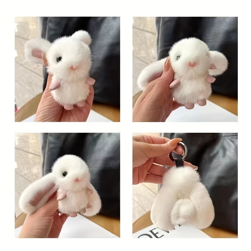 Mink Rabbit Bag Pendant High end Gift Car Keychain Halloween decor