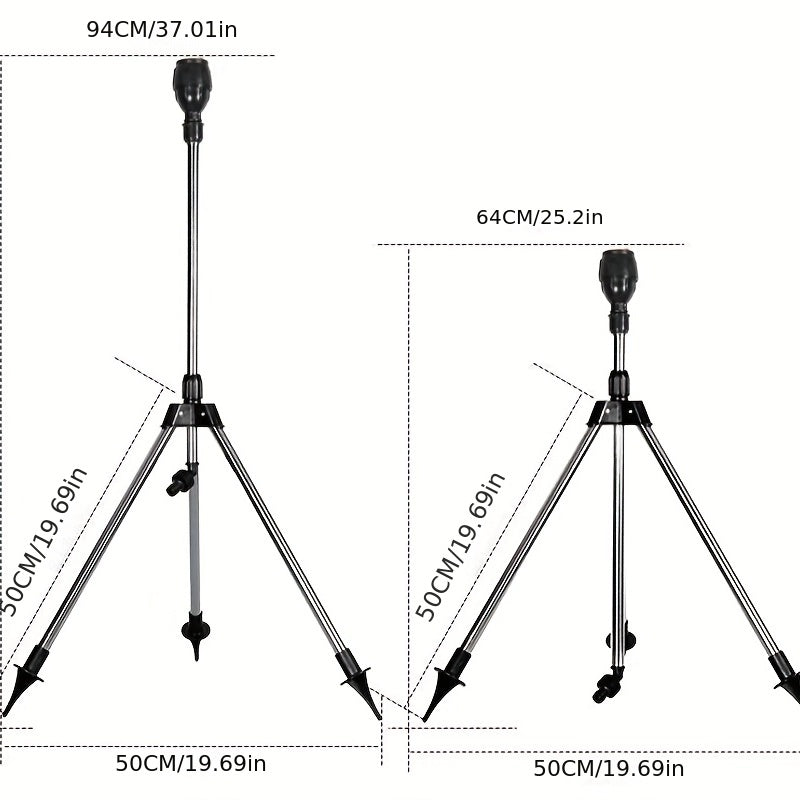 360 Rotary Sprinkler Head Tripod Telescopic Support Garden Watering Sprinkler